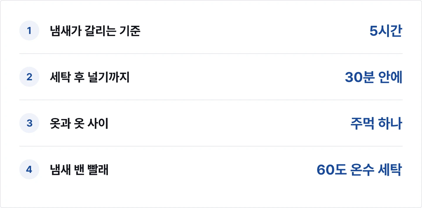 장마철 빨래 건조 기준 요약